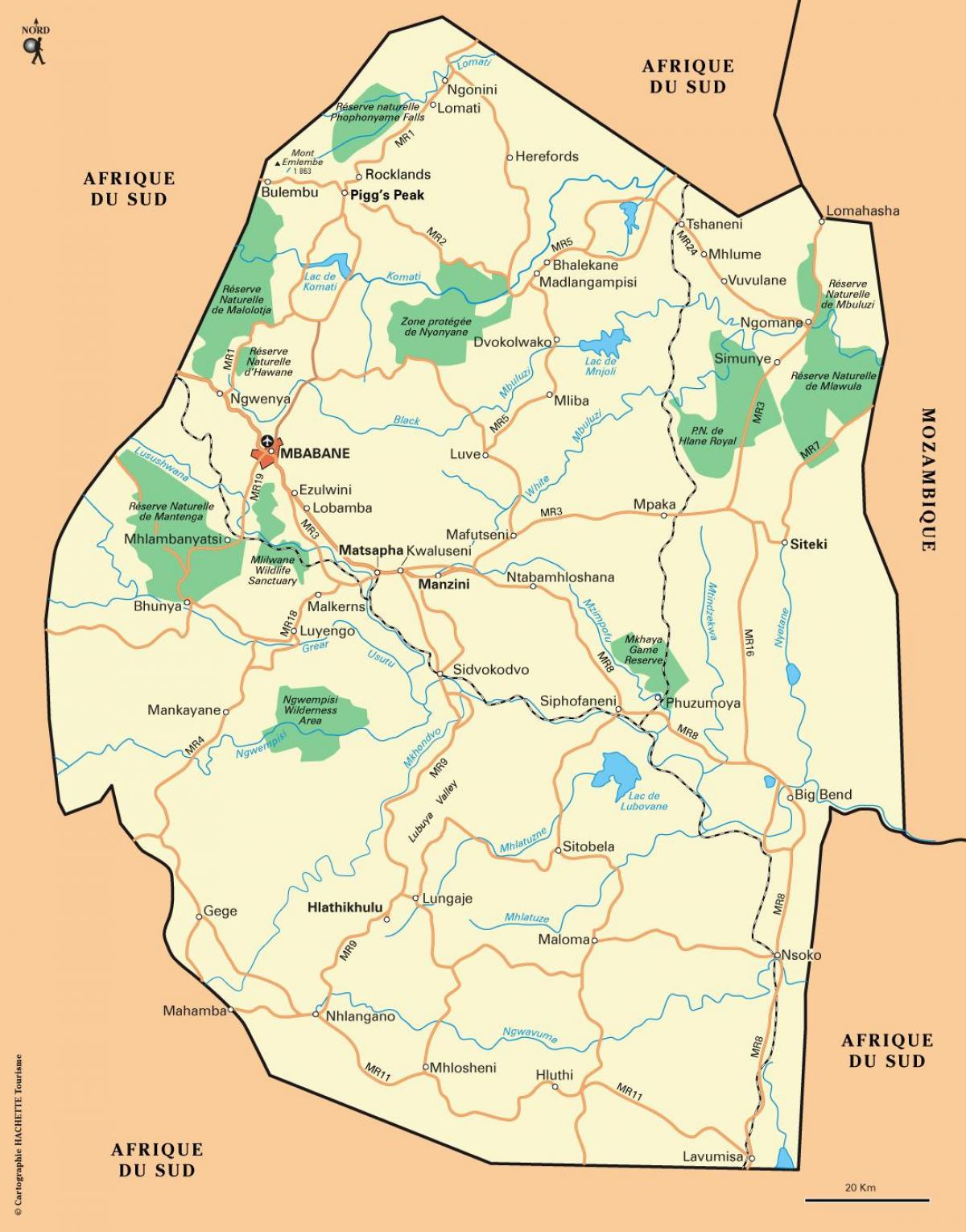 ezulwini دره سوازیلند نقشه