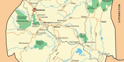 Ezulwini دره سوازیلند نقشه